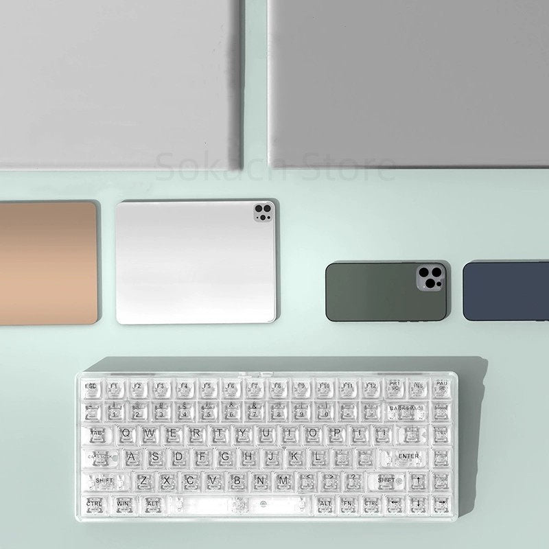 Forwarder NJ80 Mechanical Keyboard Transparent Wireless Bluetooth Three-mode Cherry Axis Customized Game