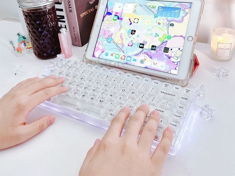 Forwarder NJ80 Mechanical Keyboard Transparent Wireless Bluetooth Three-mode Cherry Axis Customized Game