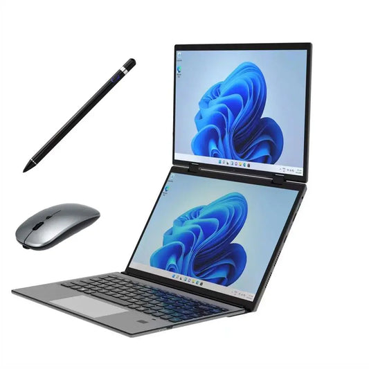 2026 New 14 Inch +14 Inch  Dual Touch Screen Intel 14th N150  Aluminum Yoga Laptops for Business Office Education Laptop