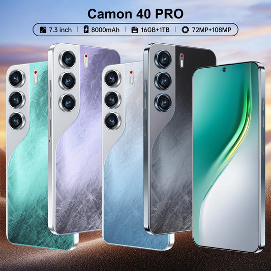 2025 Factory Direct Sale Camon 40 Pro Android 5G Unlocked 16G+1TB Dual SIM Card Smartphones HD Spanish LTE Cellular Mobile