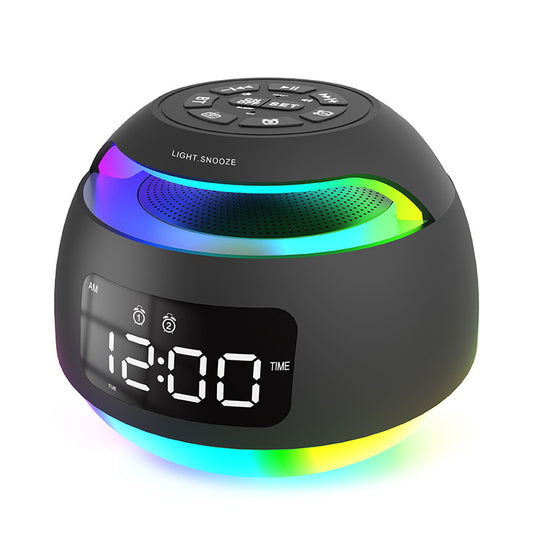 Cross-border LED Symphony Clock Rechargeable FM Radio Clock Student Desktop Night Light Colorful Atmosphere Light Alarm Clock