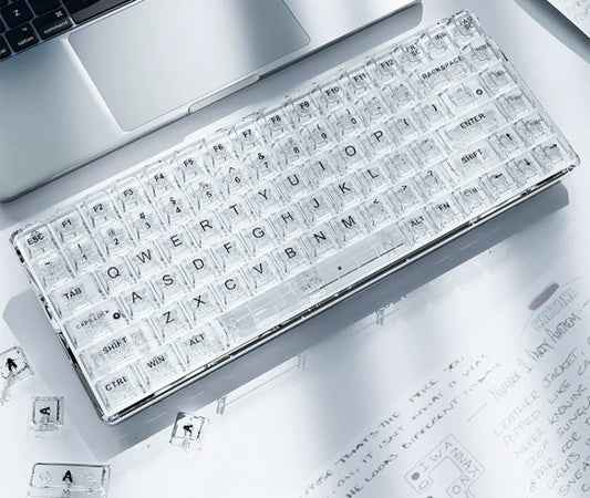 Forwarder NJ80 Mechanical Keyboard Transparent Wireless Bluetooth Three-mode Cherry Axis Customized Game